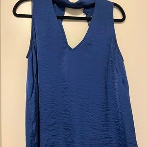 Blue silky top